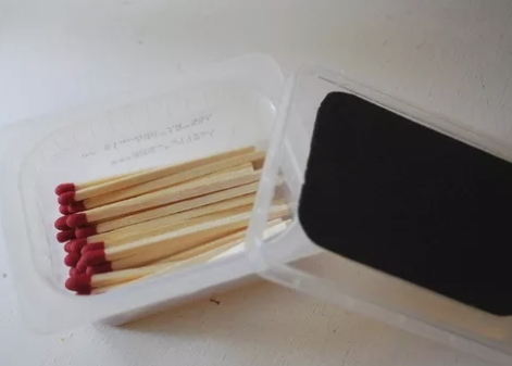 matches sandpaper pack camping hack