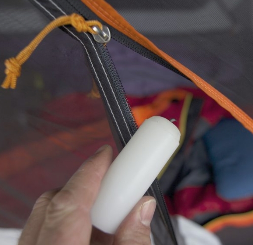 Candle Wax on tent zipper camping trick