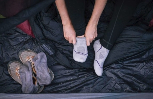 dry socks only in camping sleeping bag