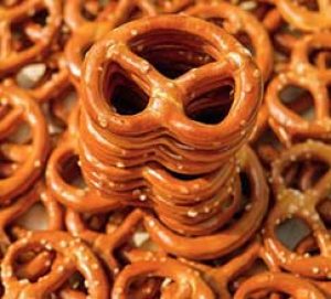 stack of salted pretzels