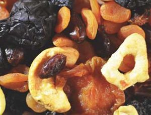 selection of dried fruits including raisins and apples