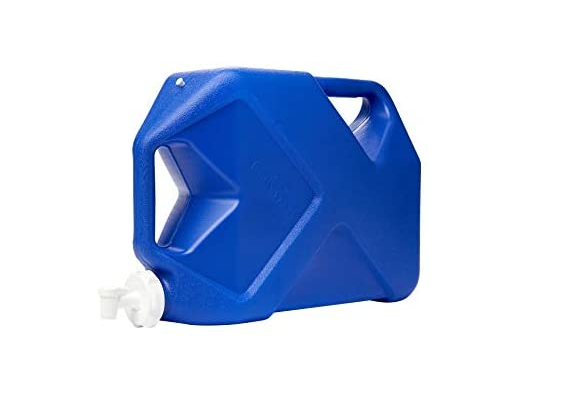 blue camping water container